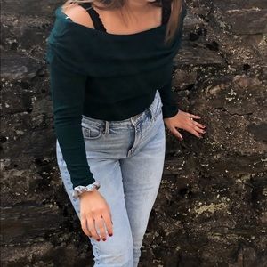 Off the shoulder, light sweater